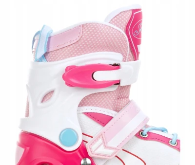 Raven Lia PINK dětské brusle 4v1 s led kolečkem