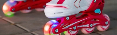 Raven Lia PINK dětské brusle 4v1 s led kolečkem