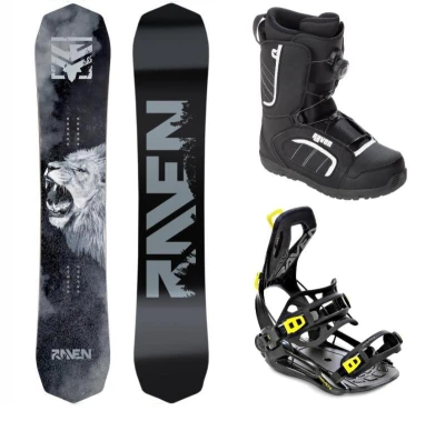 Raven Lion snowboard + Raven RAGE Fastec FT360 black/lime vázání + Raven Target ATOP obuv Raven Lion snowboard + Raven RAGE Fastec FT360 black/lime vázání + Raven Target ATOP obuv