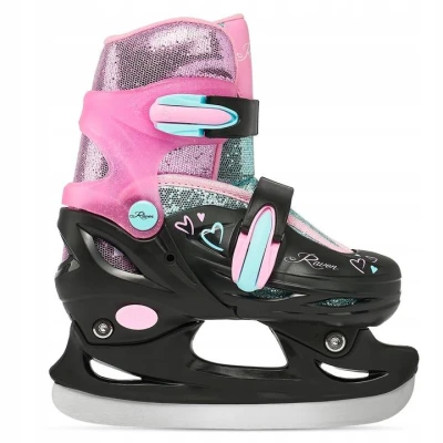 Raven Loret Glitter Black/Mint/Pink dětské brusle 4v1 - LED kolečka