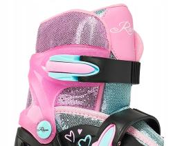 Raven Loret Glitter Black/Mint/Pink dětské kolečkové brusle - LED kolečka