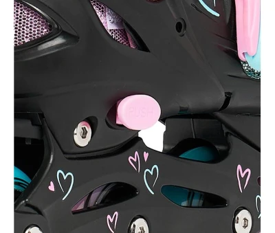Raven Loret Glitter Black/Mint/Pink dětské brusle 2v1 - LED kolečka