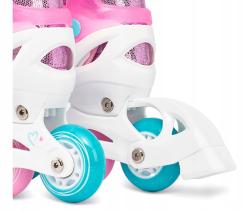 Raven Loret Glitter White/Mint/Pink 2v1 dětské brusle - LED kolečka