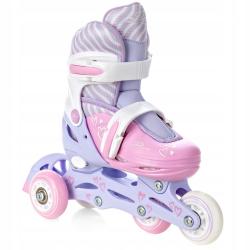 Raven Loret LILA/PINK 3v1 dětské inline brusle - svítící kola LED