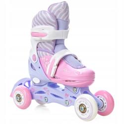 Raven Loret LILA/PINK 3v1 dětské inline brusle - svítící kola LED