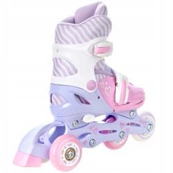 Raven Loret LILA/PINK 3v1 dětské inline brusle - svítící kola LED