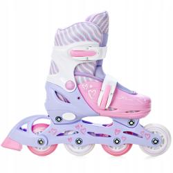 Raven Loret LILA/PINK 3v1 dětské inline brusle - svítící kola LED