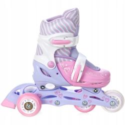 Raven Loret LILA/PINK 3v1 dětské inline brusle - svítící kola LED