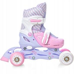 Raven Loret LILA/PINK 3v1 dětské inline brusle - svítící kola LED
