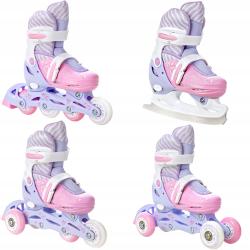 Raven Loret LILA/PINK 4v1 dětské brusle - svítící kola LED