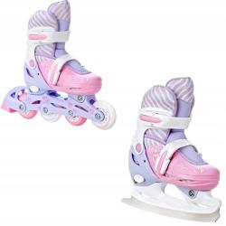 Raven Loret LILA/PINK 2v1 dětské brusle - svítící kola LED