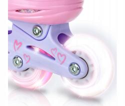 Raven Loret LILA/PINK 2v1 dětské brusle - svítící kola LED