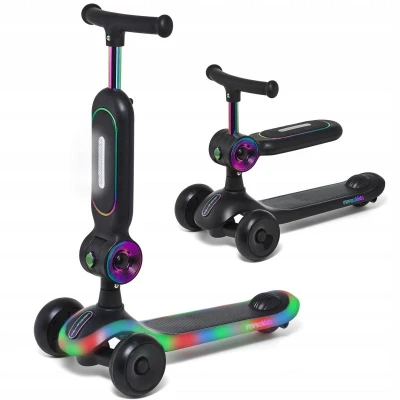 Raven Lumiloo Black / Neo Chrome detská kolobežka 2v1 s LED podsvietením Raven Lumiloo Black / Neo Chrome detská kolobežka 2v1 s LED podsvietením