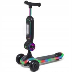 Raven Lumiloo Black / Neo Chrome detská kolobežka 2v1 s LED podsvietením