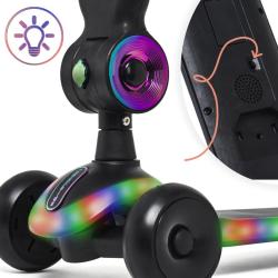 Raven Lumiloo Black / Neo Chrome detská kolobežka 2v1 s LED podsvietením
