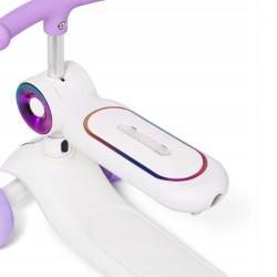 Raven Lumiloo White / Neo Chrome detská kolobežka 2v1 s LED podsvietením