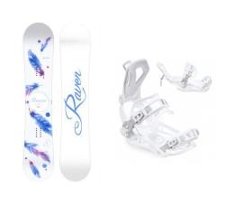 Raven Mia White dámsky snowboard + Raven FT360 white viazanie