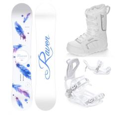 Raven Mia White snowboard + Raven Fastec FT360 white vázání + Raven Pearl white boty Raven Mia White snowboard + Raven Fastec FT360 white vázání + Raven Pearl white boty