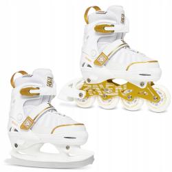 Raven Oxen White/Gold dětské brusle 2v1 Raven Oxen White/Gold dětské brusle 2v1