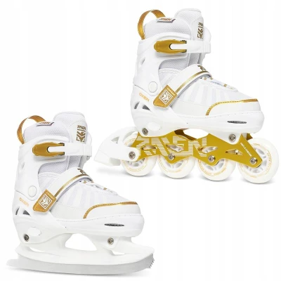 Raven Oxen White/Gold dětské brusle 2v1 Raven Oxen White/Gold dětské brusle 2v1
