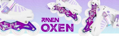 Raven Oxen White/Neo Chrome dětské kolečkové brusle