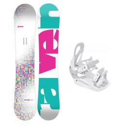Raven Pearl white dětský snowboard + Raven S230 White vázání