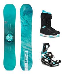 Raven PRO Marble Carbon Mint snowboard + Raven Fastec FT360 black/mint vázání + Raven Galla mint MOZ boty