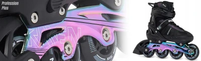 Raven Profession PLUS Black/Neo Chrome 2v1 dětské brusle
