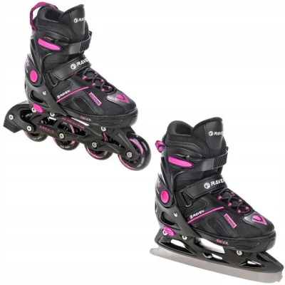 Raven Pulse black/fuchsia dětské brusle 2v1 POUZE EU 37-40, pánský (hokejový) (VÝPRODEJ)