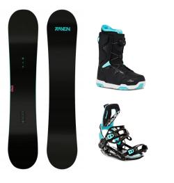 Raven Pure mint snowboard + Raven Fastec FT360 black/mint vázání + Raven Galla mint MOZ boty