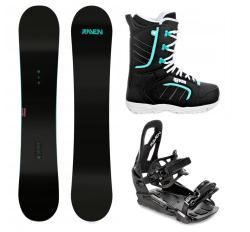 Raven Pure mint snowboard + Raven S230 Black vázání + Raven Diva black/mint boty Raven Pure mint snowboard + Raven S230 Black vázání + Raven Diva black/mint boty
