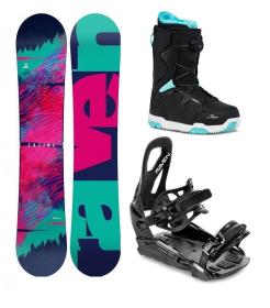 Raven Satine dámský snowboard + Raven S230 Black vázání + Raven Galla mint MOZ boty