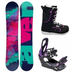 Raven Satine dámský snowboard + Raven S230 Black/violet vázání + Raven Diva boty