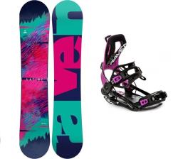 Raven Satine snowboard + Raven Fastec FT360 black/fuchsia vázání Raven Satine snowboard + Raven Fastec FT360 black/fuchsia vázání