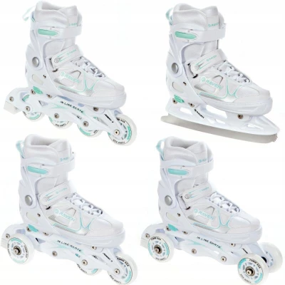 Raven Spirit white/mint dětské brusle 4v1 POUZE EU 40-43, dámský (se zoubky) (VÝPRODEJ)