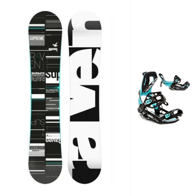 Raven Supreme black/mint snowboard + Raven Fastec FT360 black/mint vázání