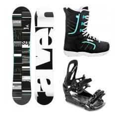 Raven Supreme black/mint snowboard + Raven S230 Black vázání + Raven Diva black/mint boty Raven Supreme black/mint snowboard + Raven S230 Black vázání + Raven Diva black/mint boty