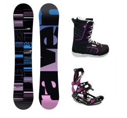 Raven Supreme black snowboard + Raven Fastec FT360 black/fuchsia vázání + Raven Diva boty Raven Supreme black snowboard + Raven Fastec FT360 black/fuchsia vázání + Raven Diva boty
