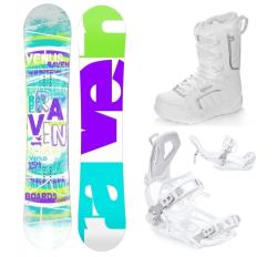 Raven Venus snowboard + Raven Fastec FT360 white vázání + Raven Pearl white boty Raven Venus snowboard + Raven Fastec FT360 white vázání + Raven Pearl white boty