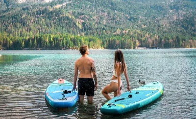 Raven WaveCruiser 11′5″ Blue/Lime 350cm paddleboard set