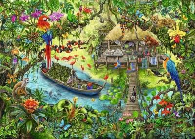 Ravensburger Kids Hra puzzle únikové Džungle 368 dílků 70x50cm skládačka 2v1