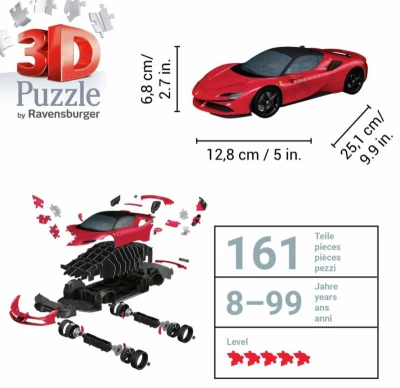 Ravensburger Puzzle 3D Auto Ferrari SF 90 Stradale 108 dílků