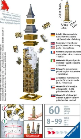 Ravensburger Puzzle 3D Mini budova Big Ben 54 dílků plast