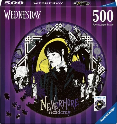 Ravensburger Puzzle kruhové Wednesday 500 dílků 52cm skládačka Ravensburger Puzzle kruhové Wednesday 500 dílků 52cm skládačka