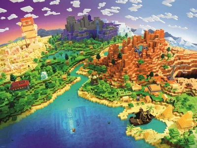 Ravensburger Puzzle Svět Minecraftu 1500 dílků 80x60cm skládačka