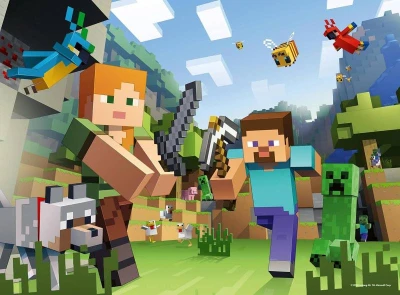 Ravensburger Puzzle XXL Minecraft Steeve a Alex 100 dílků 49x36cm