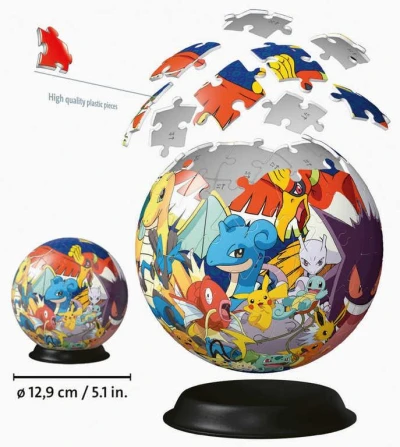 Ravensburger Puzzleball 3D Pokéball skladacia 72 dielikov Pokémon