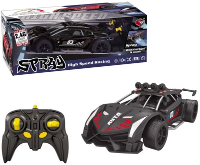 RC Auto černé mlhový efekt na vysílačku 2,4GHz na baterie Světlo Zvuk