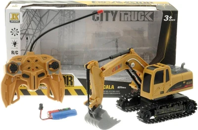 RC Bagr pracovní stroj na vysílačku 27MHz 6 funkcí na baterie Světlo USB