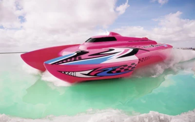 RC katamarán Race Shark FD 2,4 GHz RTR ružová